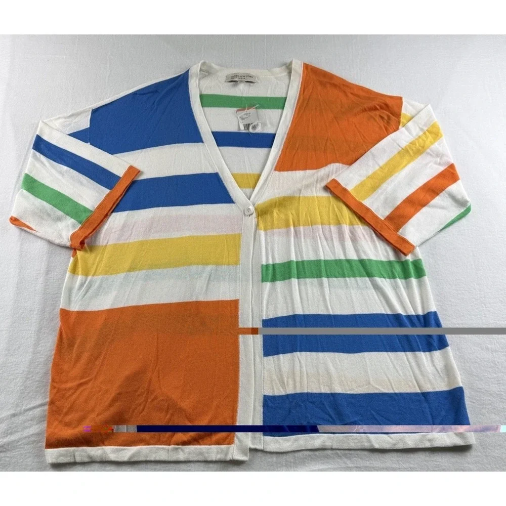 Jones New York Sport Women's Cardigan Size 3X Vibrant Striped